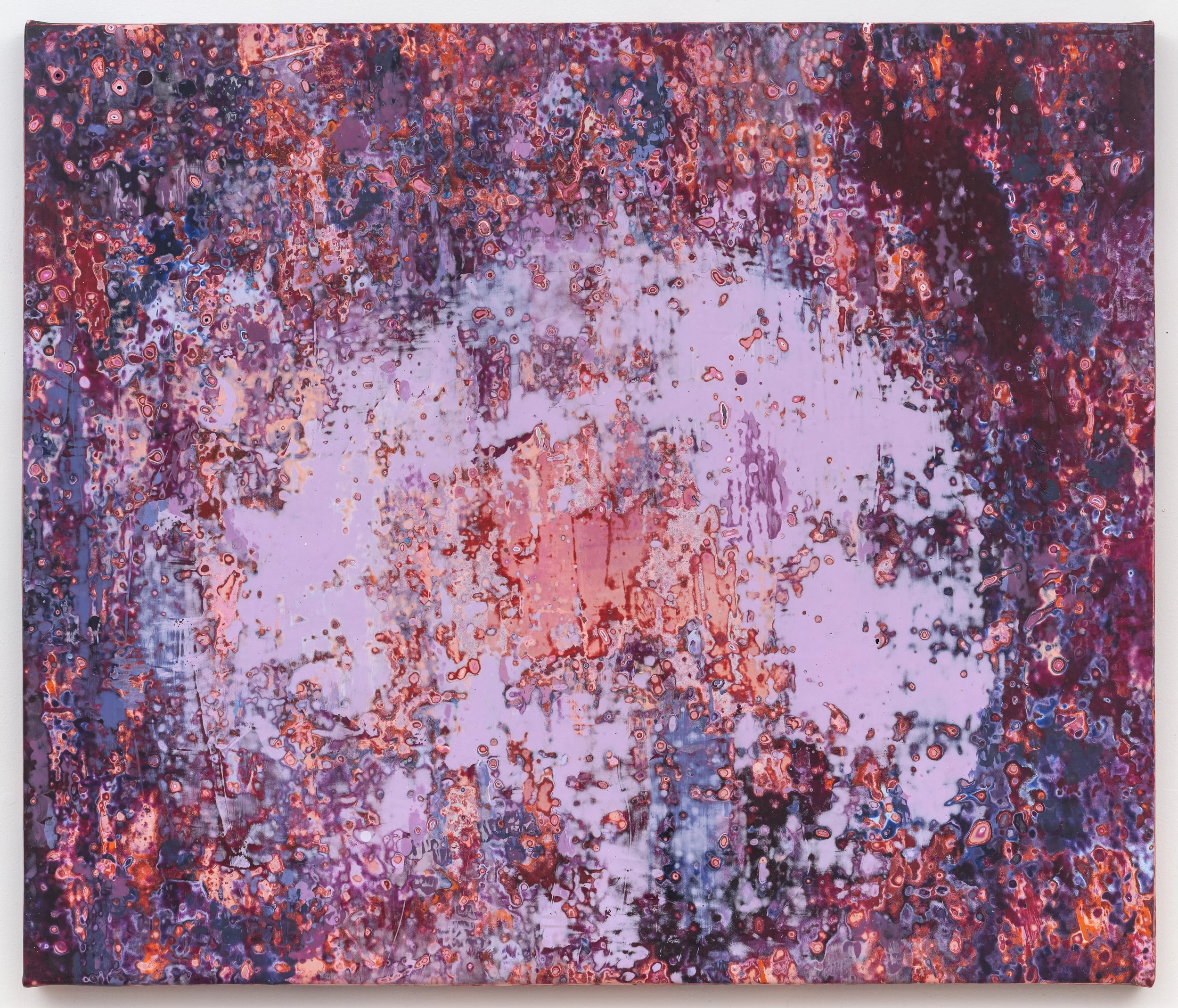 Honey Hole, 2026, acrylic, seawater & beach glass on canvas, 34 x 40 x 1.5 inches.