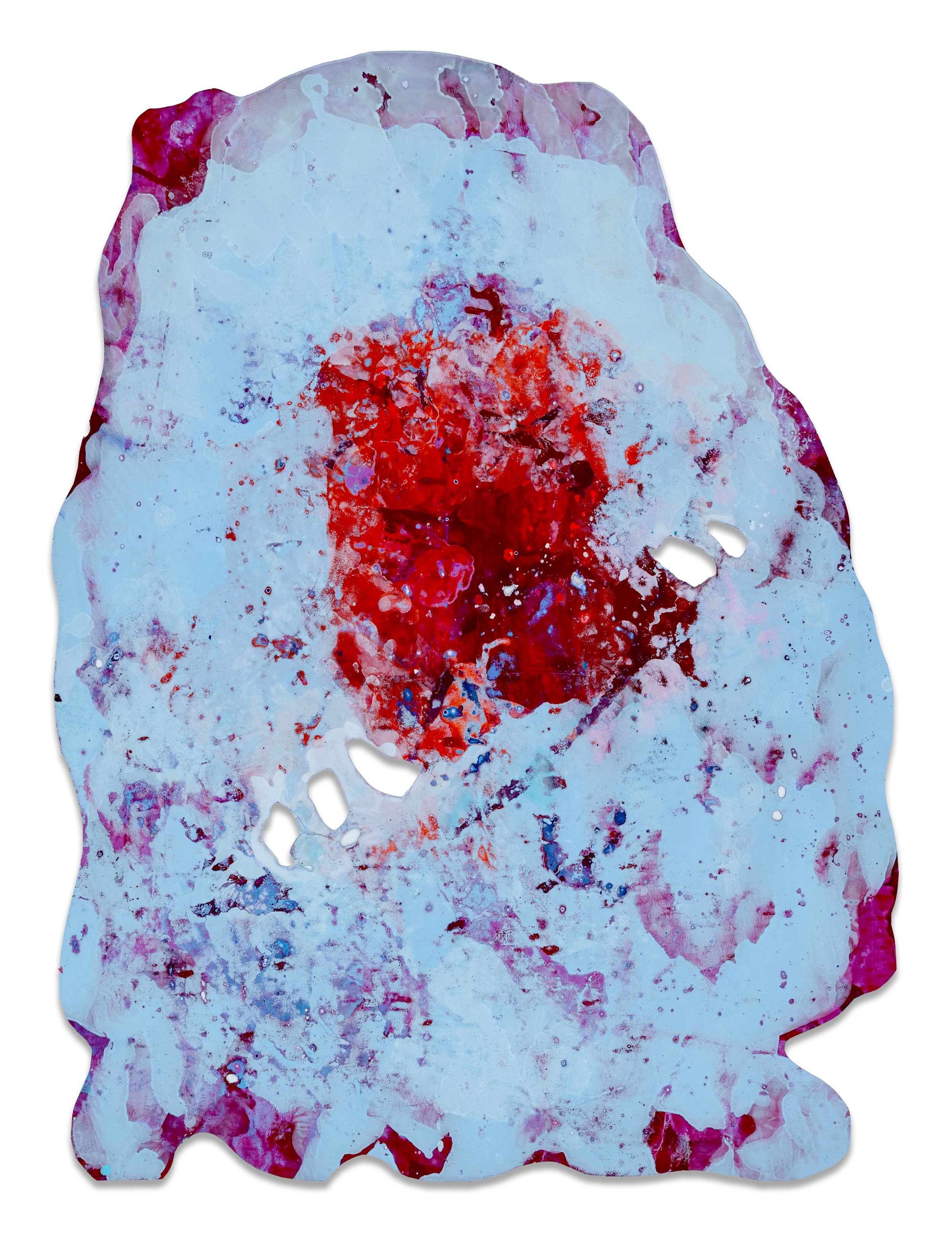 Iceling, 2026, acrylic & seawater on paper,
29 x 22 inches.