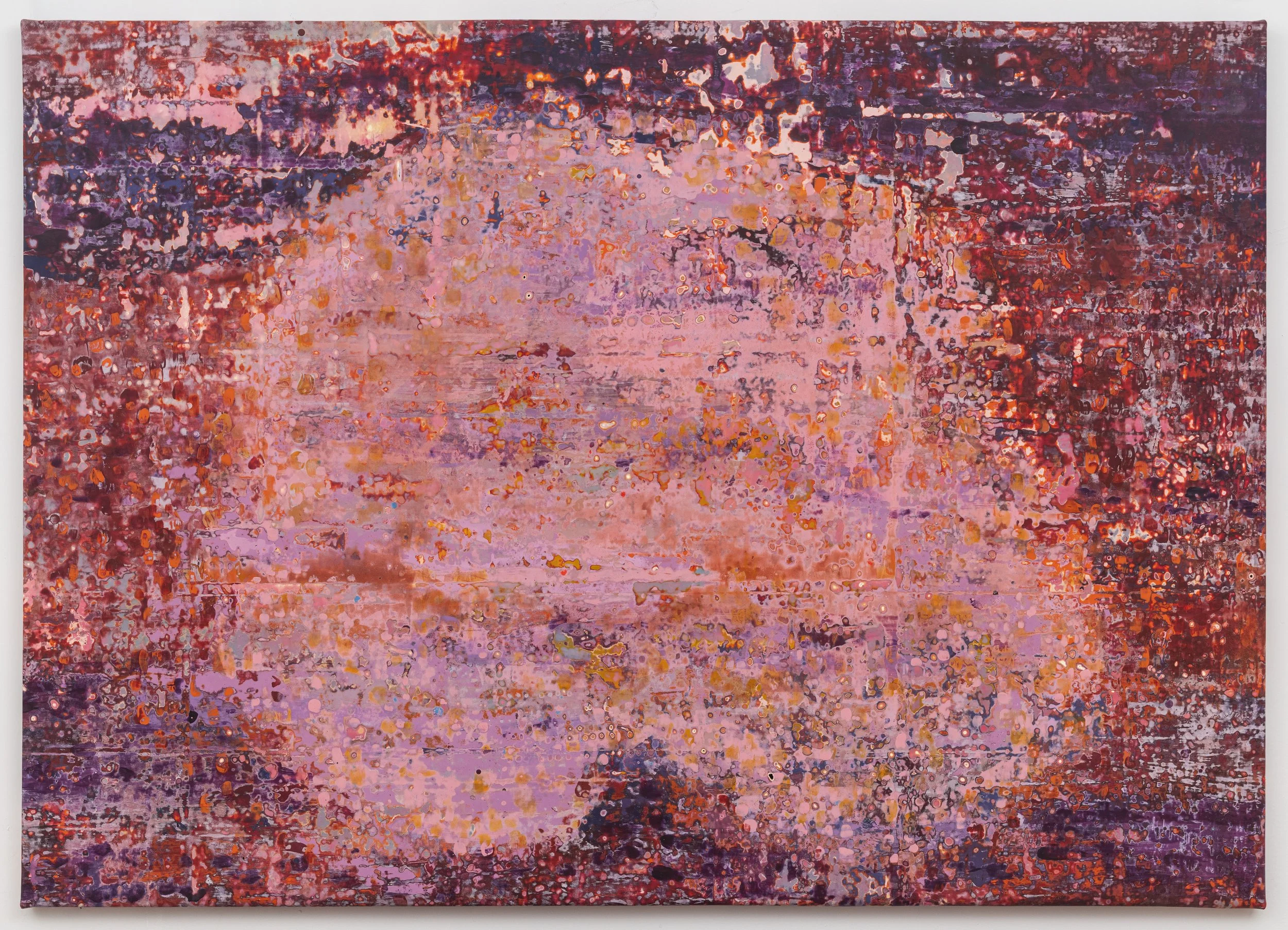 Sugar Reef, 2026, acrylic, seawater & beach glass on canvas, 60 x 84 x 1.5 inches.