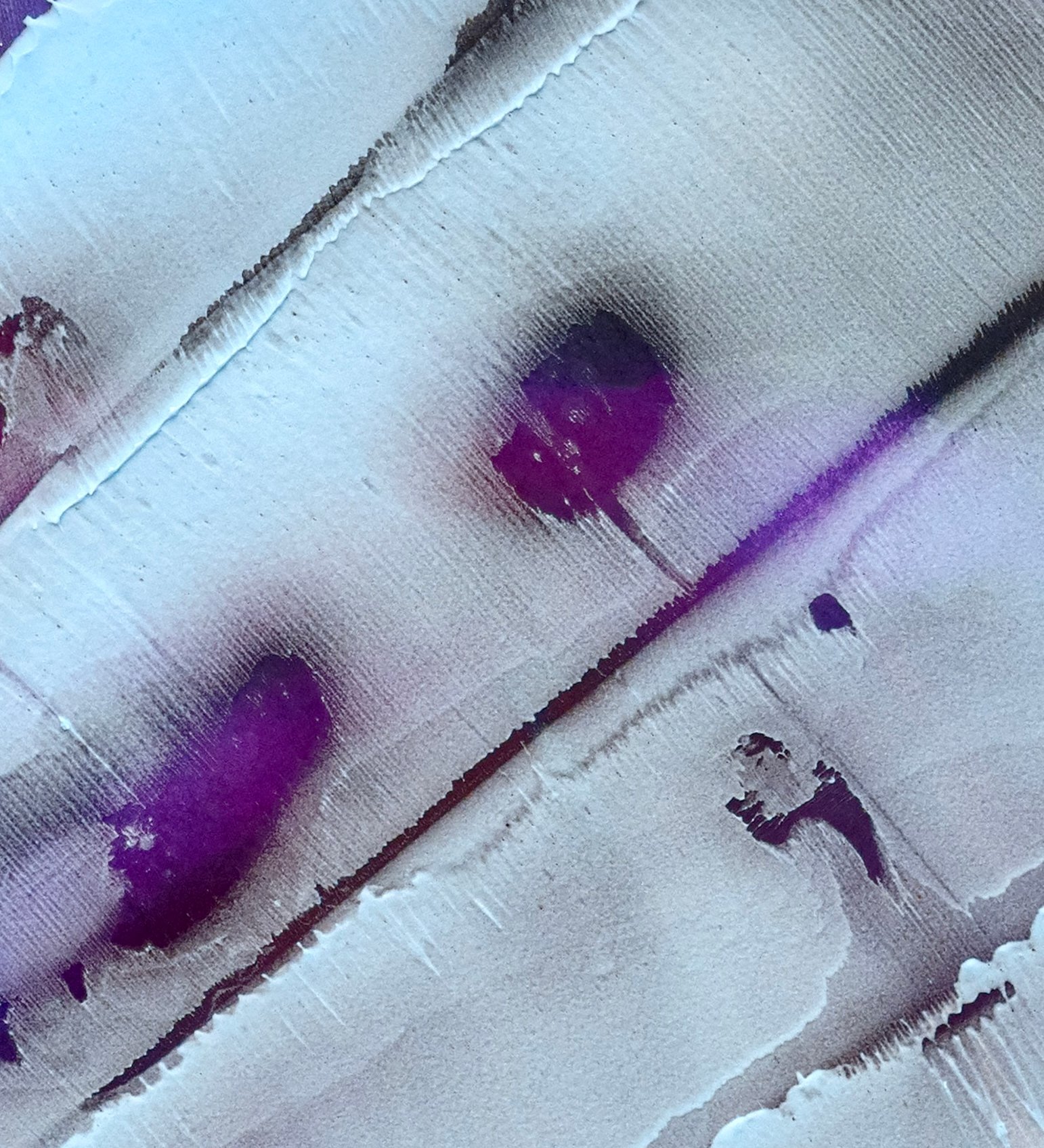 Purple Rain (detail), 2026, acrylic on panel, 18 x 18 x 1.5 inches.