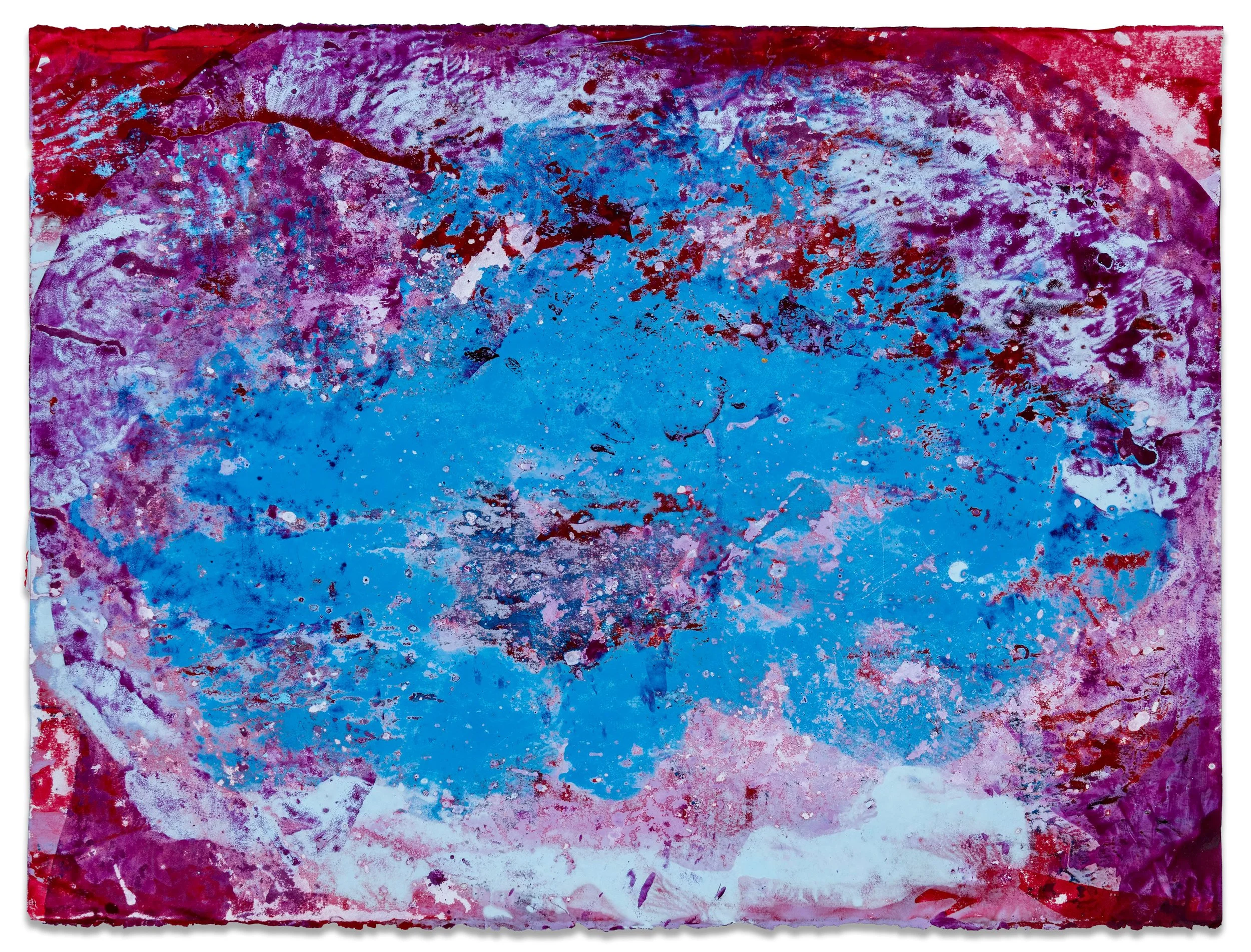 Pool, 2026, acrylic & seawater on paper,
22 x 30 inches.