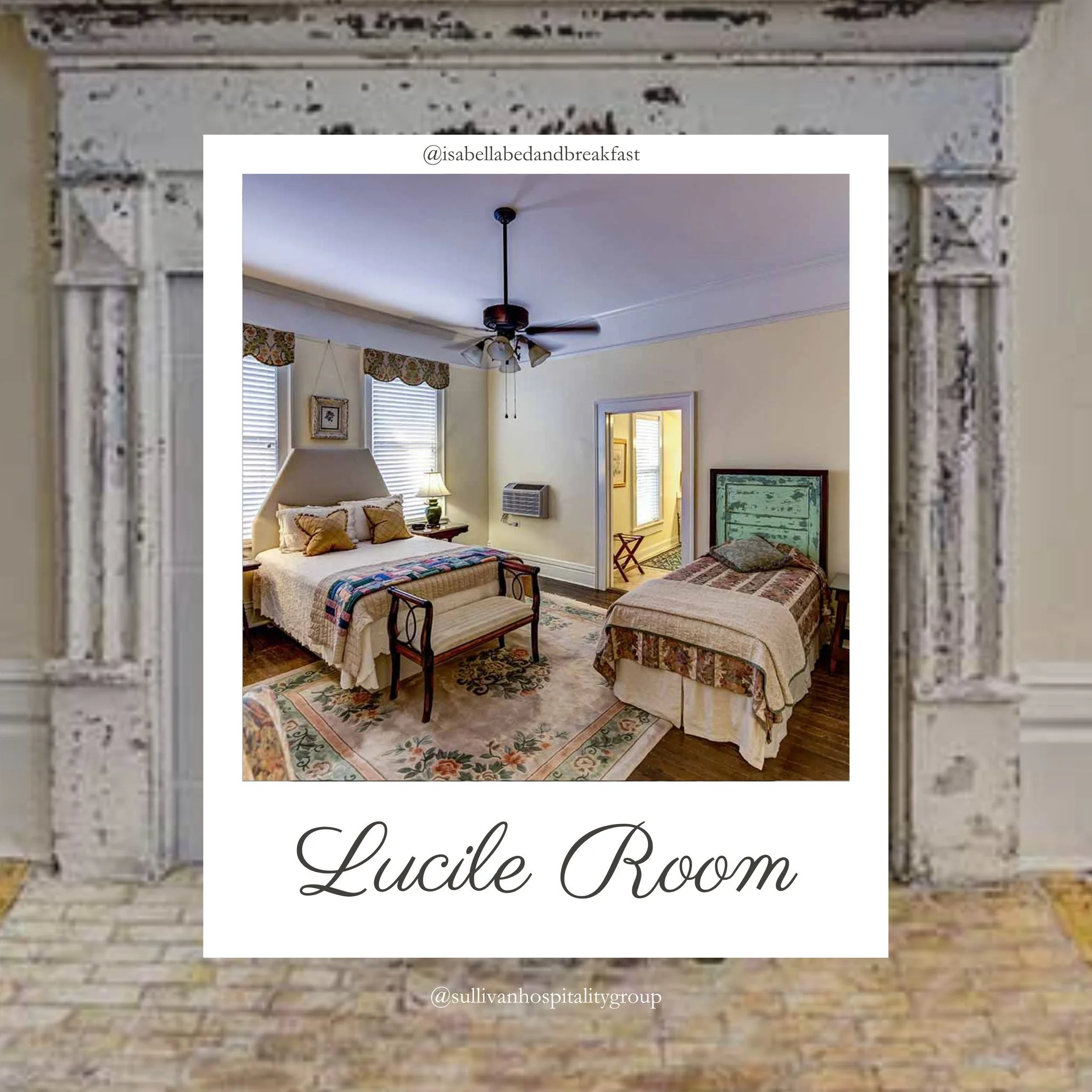 Welcome to the Lucile Room!🏡 This room is bright, cozy, and full of history. Big windows let in the sunshine and the bed is soft and comfy. You can relax, rest, and wake up to a warm, homemade breakfast.

📍 Call Isabel at 601-437-5097 to book your 