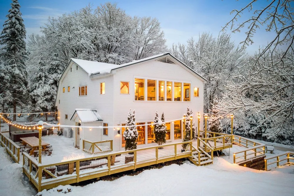 Southern Maine home during the transition to winter, illustrating the importance of preparing for seasonal heating costs.