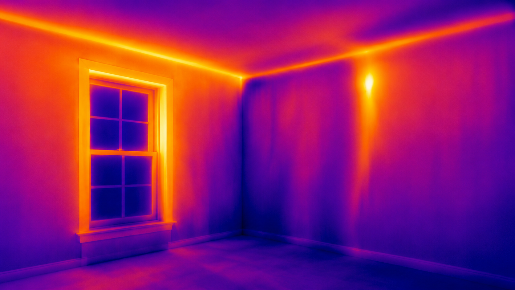 Thermal imaging analysis showing heat loss and temperature variations inside a home in Portland, Maine.