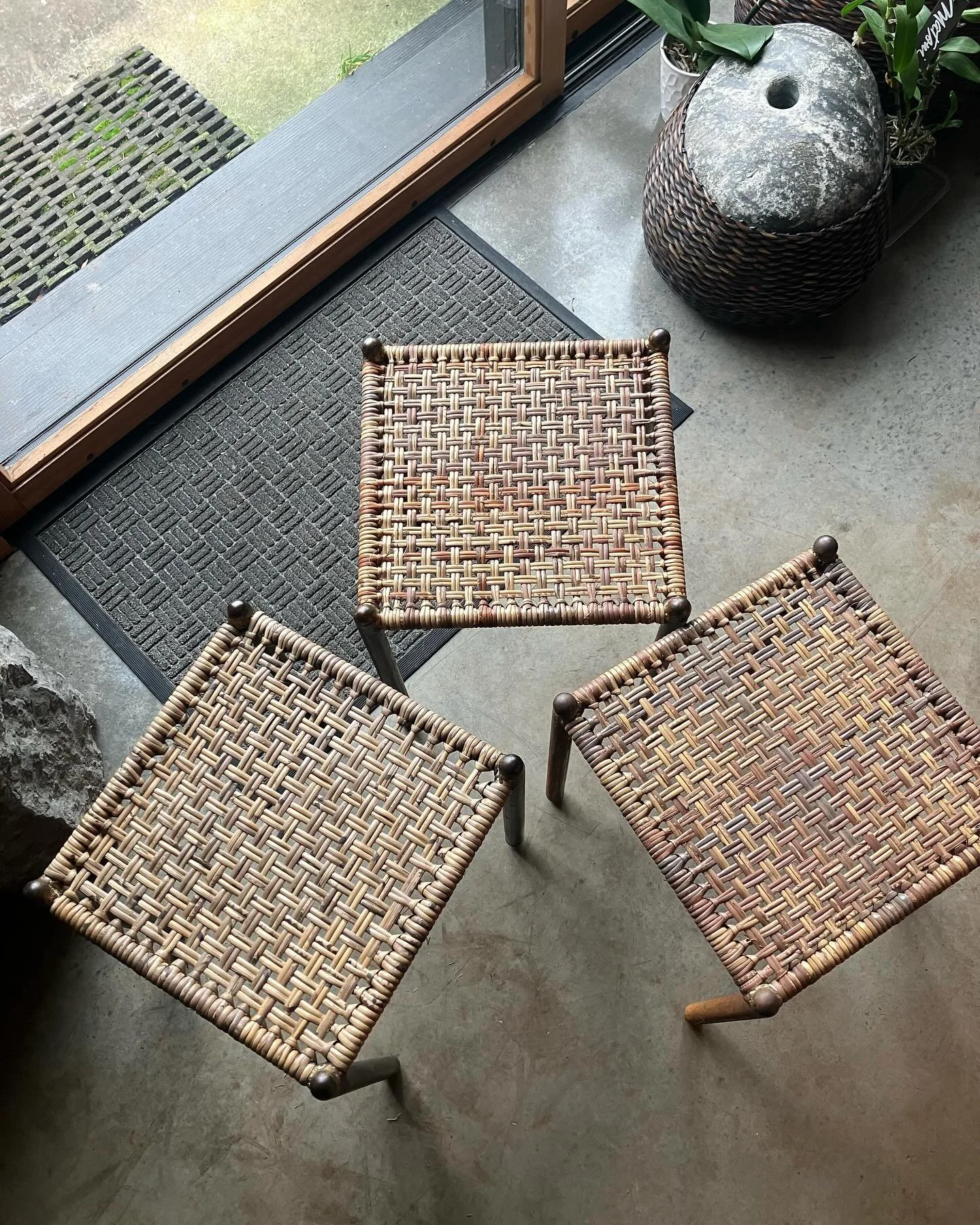 Introducing a couple new elements of our design line!
Stool/ side table done in a simple- yet elegant box weave. 
Does anyone have a good idea for a name?
 #steelfabrication #sidetable #stool #tables #boxweave #brutalist #design #interiordesign #weav