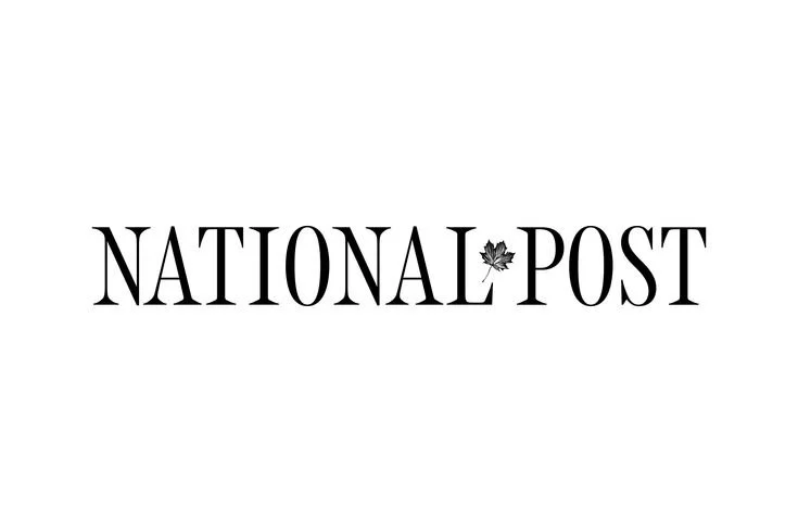 The image shows the logo of the National Post newspaper with the text 'NATIONAL POST' and a small maple leaf symbol in place of the letter 'A'.