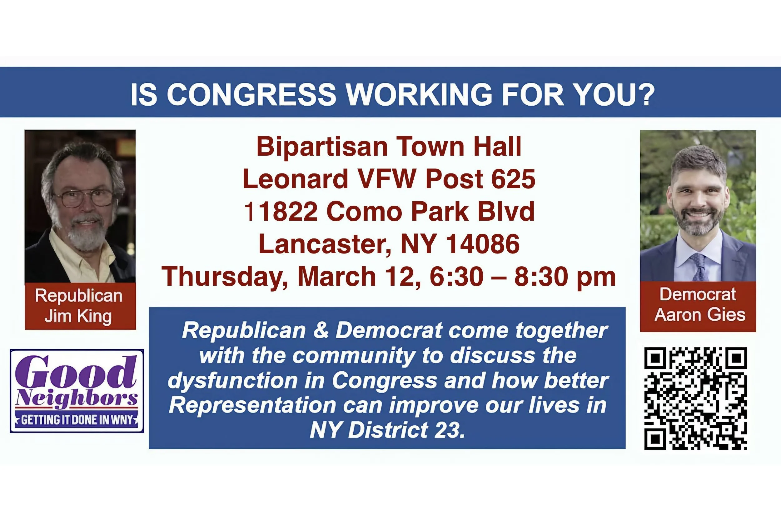 Bipartisan Town Hall Lancaster NY