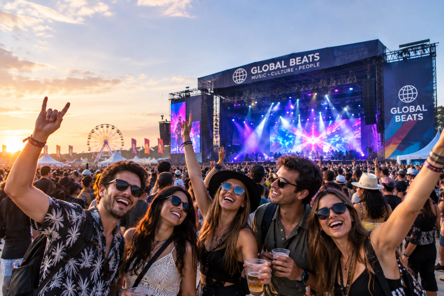 Asistentes disfrutando un festival internacional