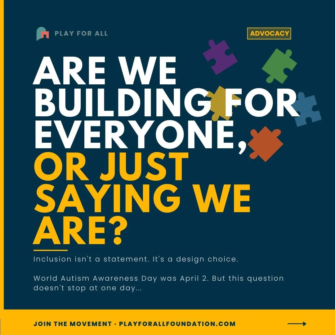 April 2 wasn&rsquo;t just another awareness day. It was a reminder of something bigger.

World Autism Awareness Day (should be every day) hits at the core of what we believe at Play for All Foundation.

This isn&rsquo;t about awareness anymore. Most 