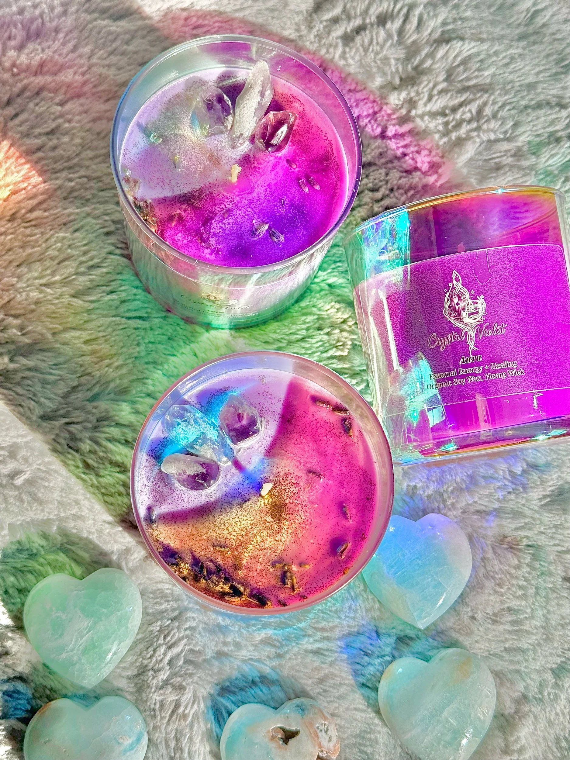 Aura Candle ~ Cleanse Aura ~ Amethyst