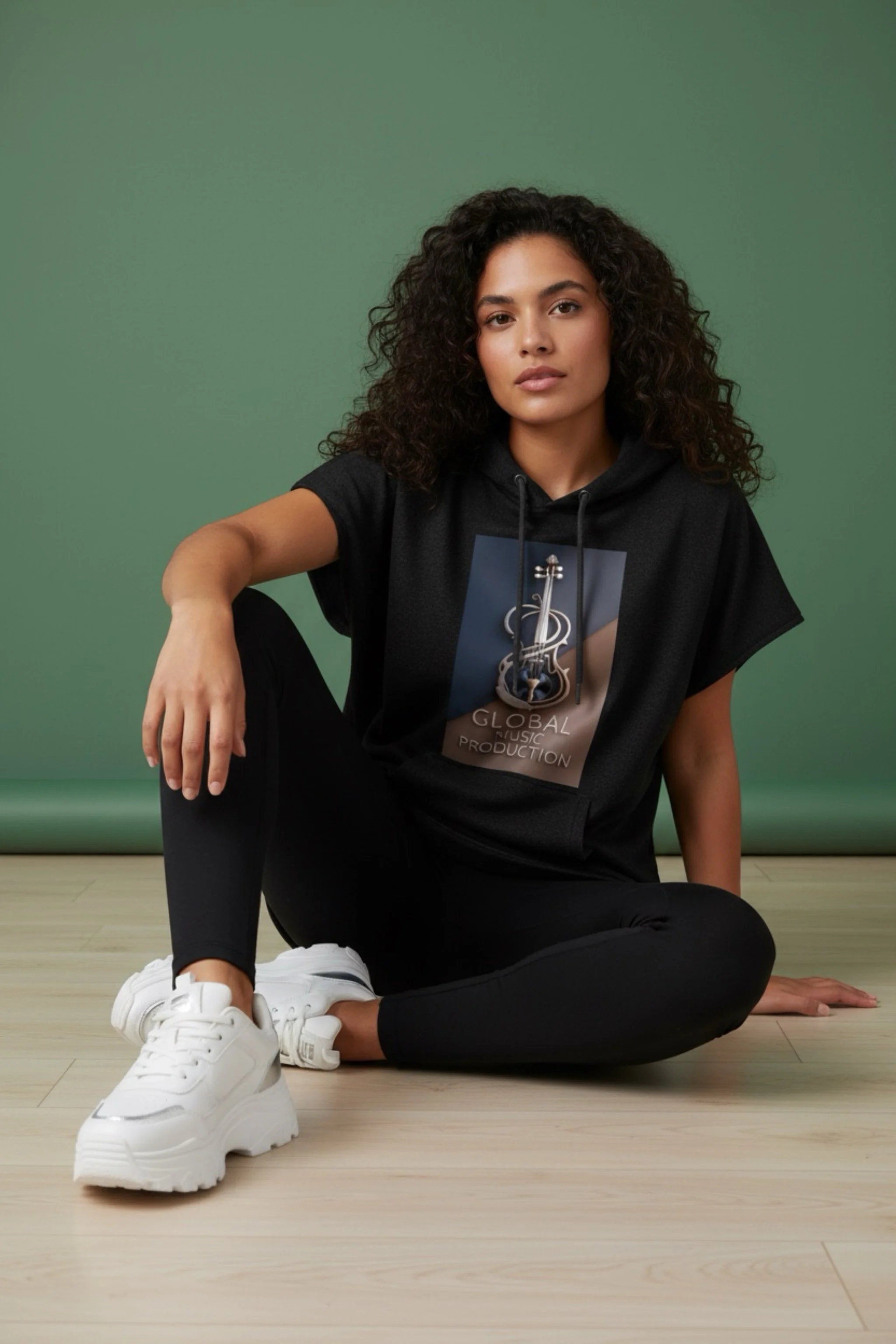 Sleeveless Global  Music Groove Hoodie by Mileisy M