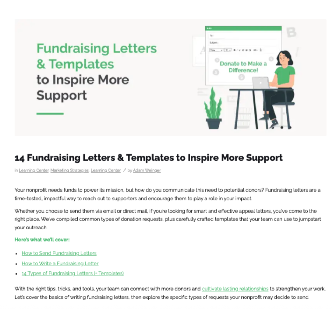 14 Fundraising Letters &amp; Templates to Inspire More Support