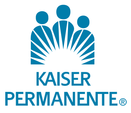 Kaiser Permanente logo with three abstract human figures and radiating lines.
