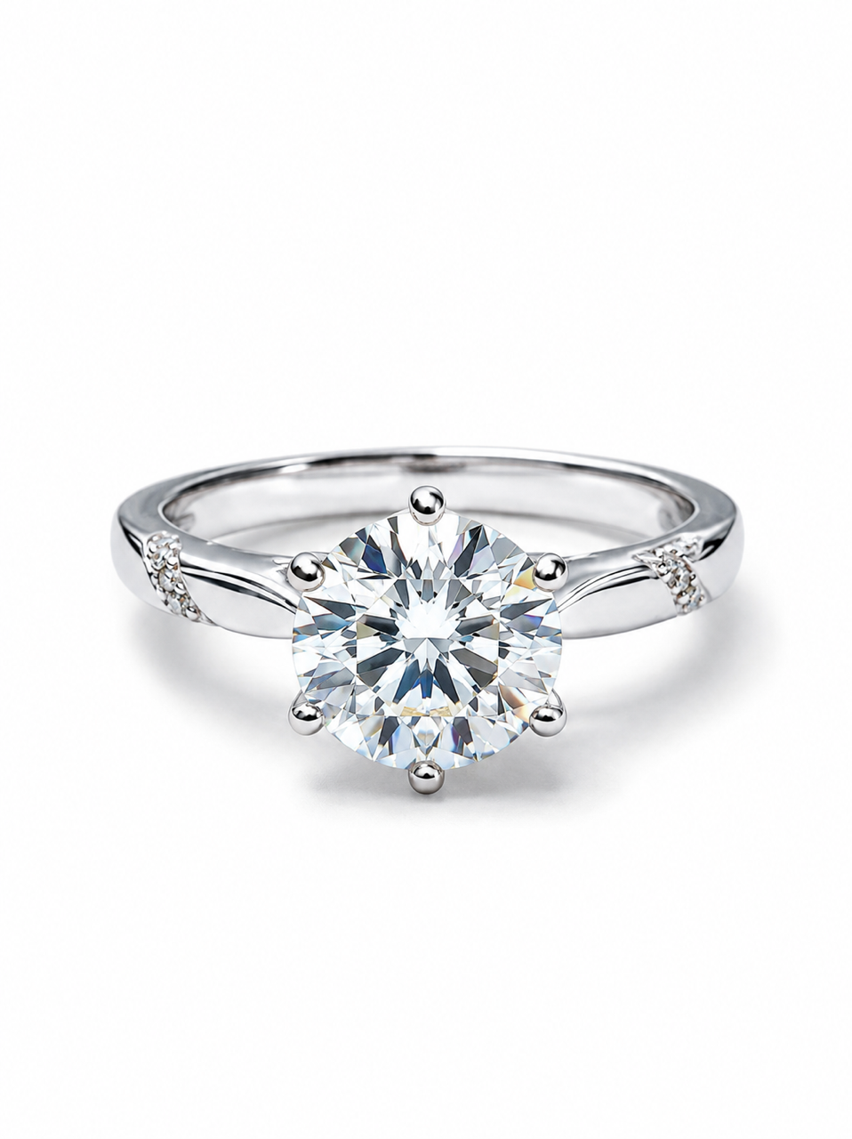 2CT Brilliant Round Moissanite Solitaire Ring- 111237- MOS