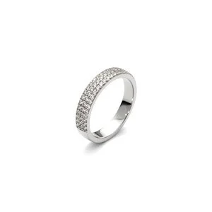 925 SILVER 3 roll white cz band ring wedding ring - 11cz167- wcz