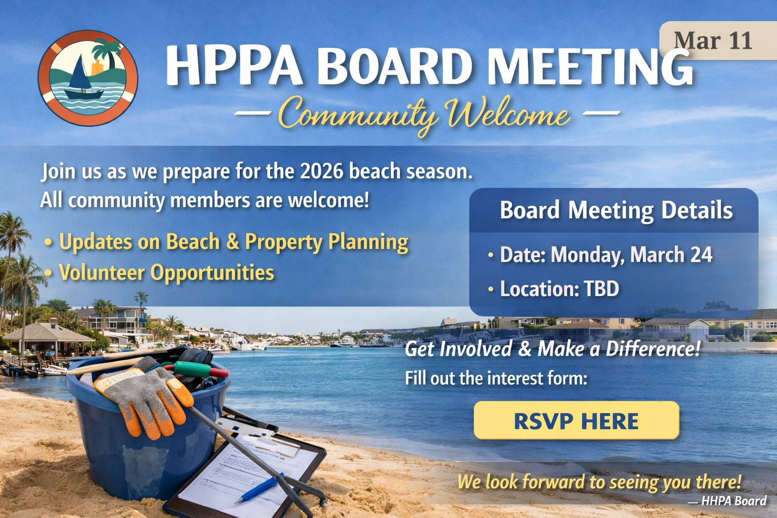 HHPA Board Meeting – Community Welcome