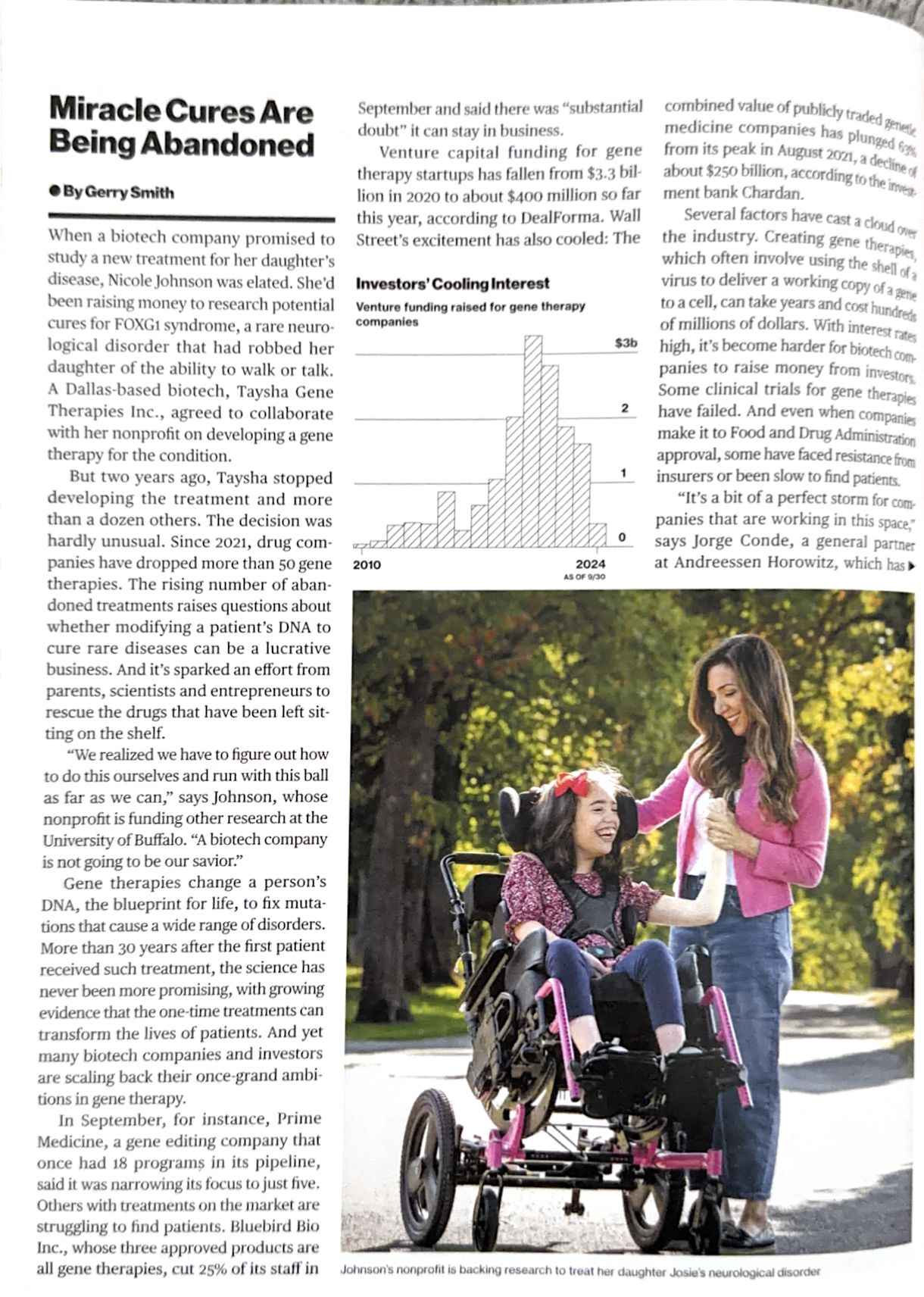 FOXG1 Research Co-founder Nicole Johnson in Bloomberg Business Week on Rare Disease Gene Therapy