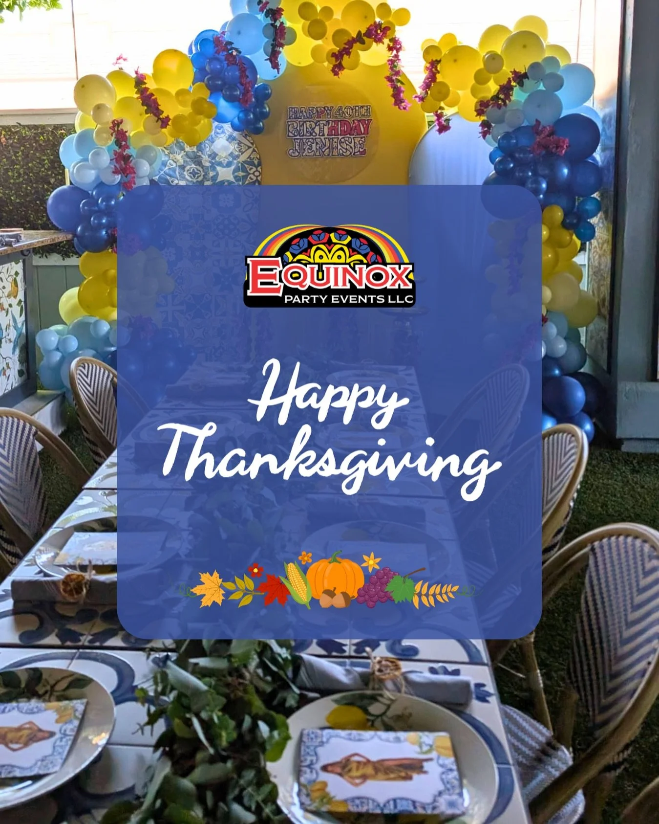 Happy Thanksgiving from Equinox Party Events! 🍂✨
Today, we&rsquo;re giving thanks for every client who trusted us to be part of their celebrations this year. Your events, milestones, and special moments mean the world to us.
From our family to yours