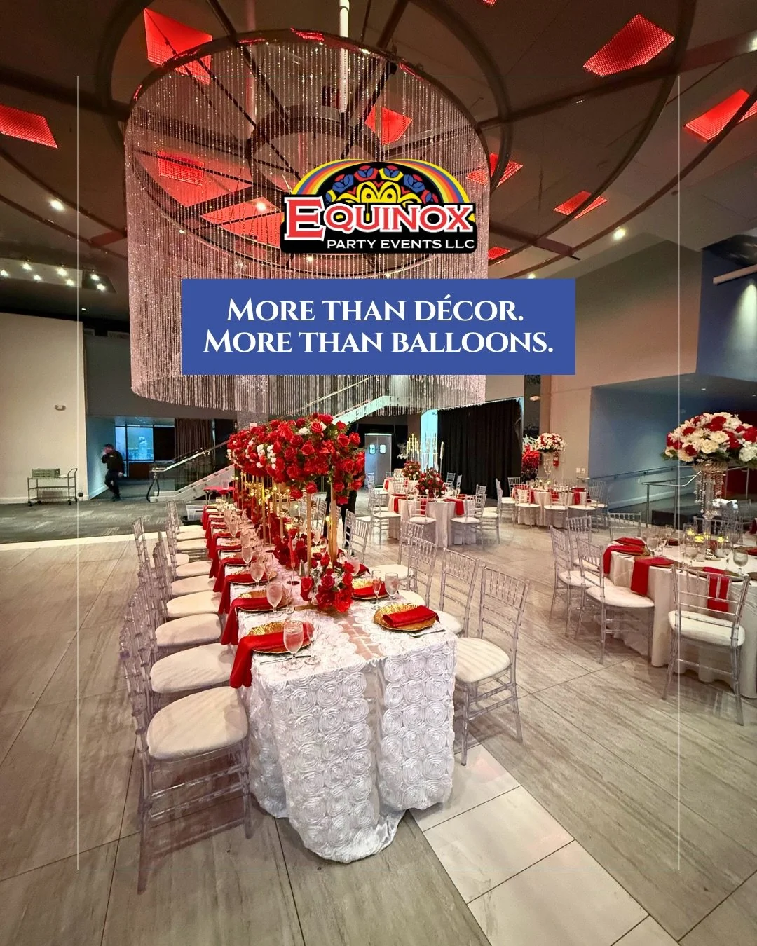 Our custom d&eacute;cor services are designed to transform your space and leave a lasting impression on every guest. We specialize in thoughtfully curated balloon installations, arches, backdrops, and statement details, along with essential event ren