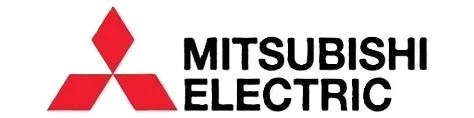 Mitsubishi Electric logo featuring red three-diamond emblem and black text