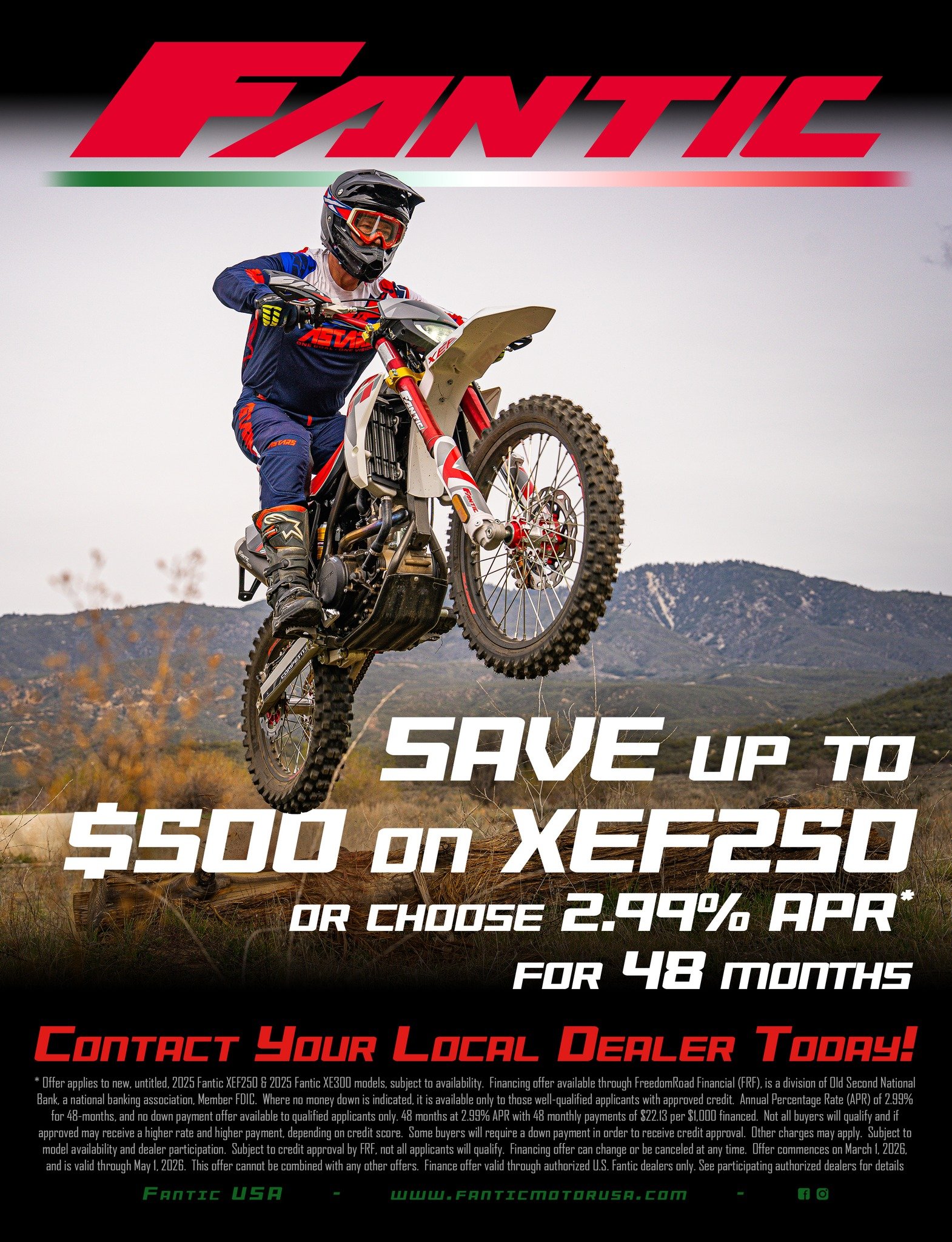 $500 OFF or 2.99% APR for 48 months on XEF250