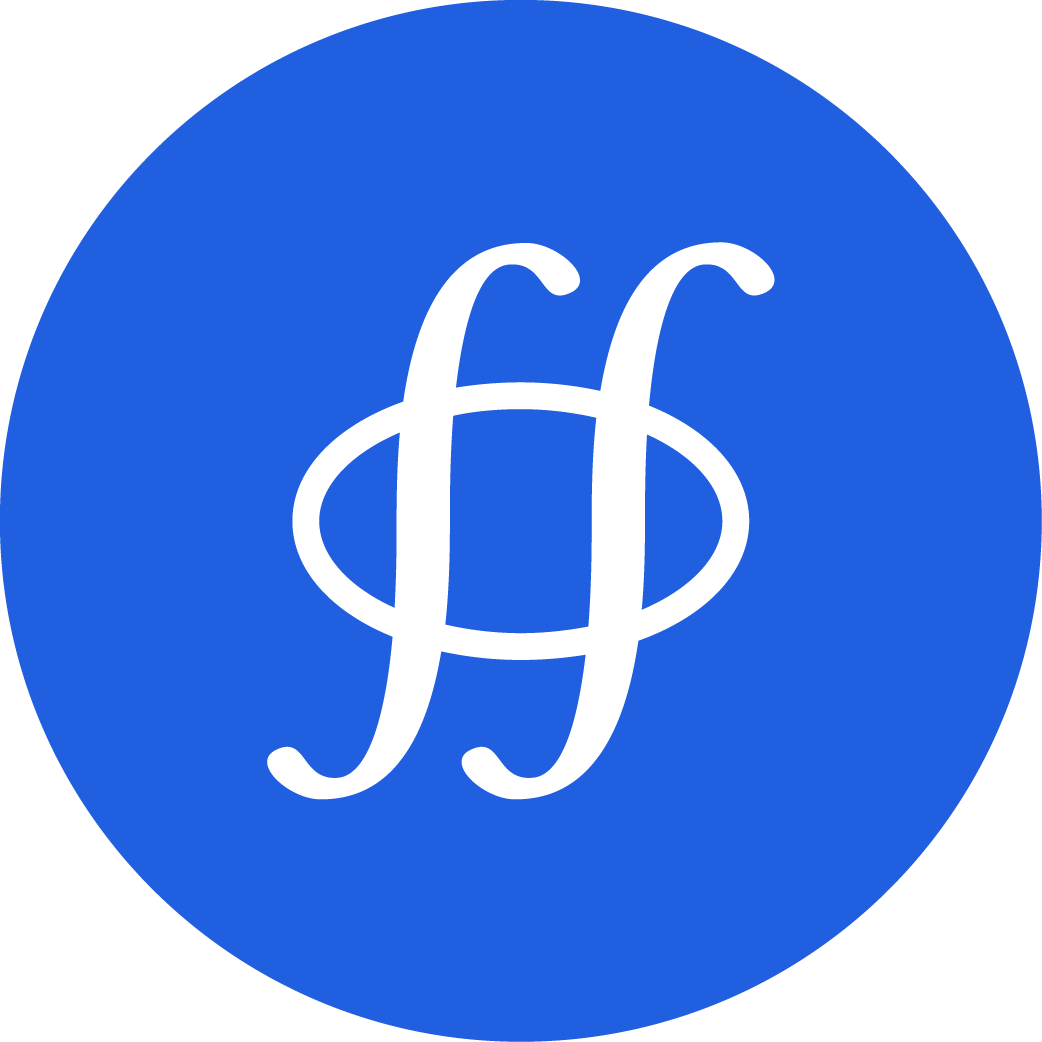 Close-up of a blue circular icon with white stylized dollar signs overlapping.