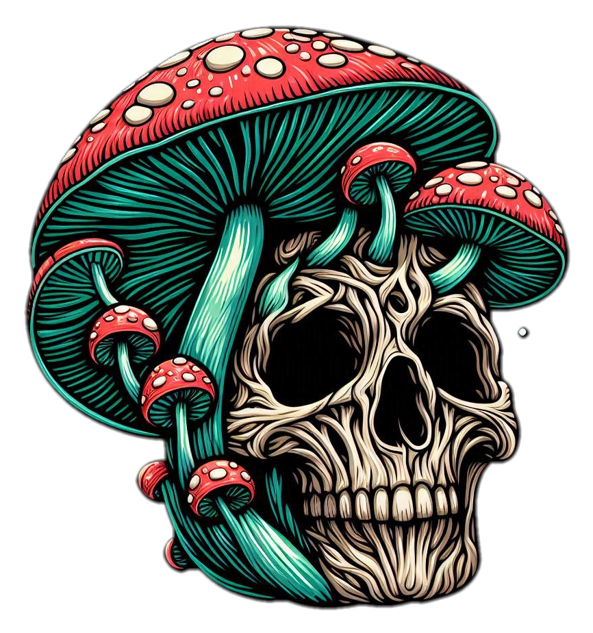 Mushroom Skull Sticker
