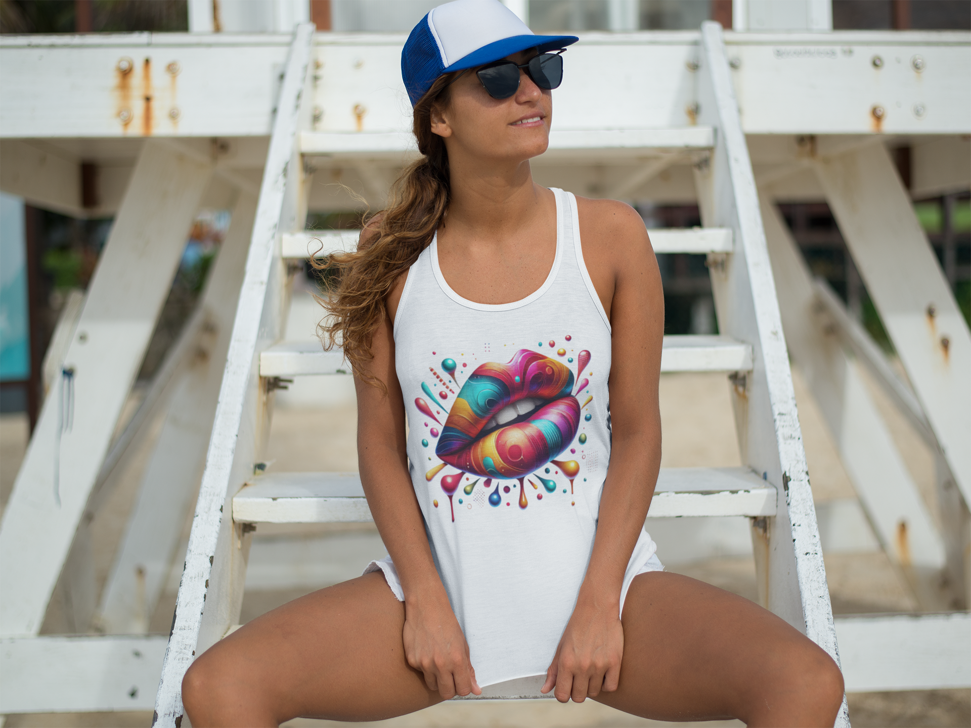 trendy-beach-girl-wearing-a-cap-and-sunglasses-with-a-tank-top-mockup-a12730.png