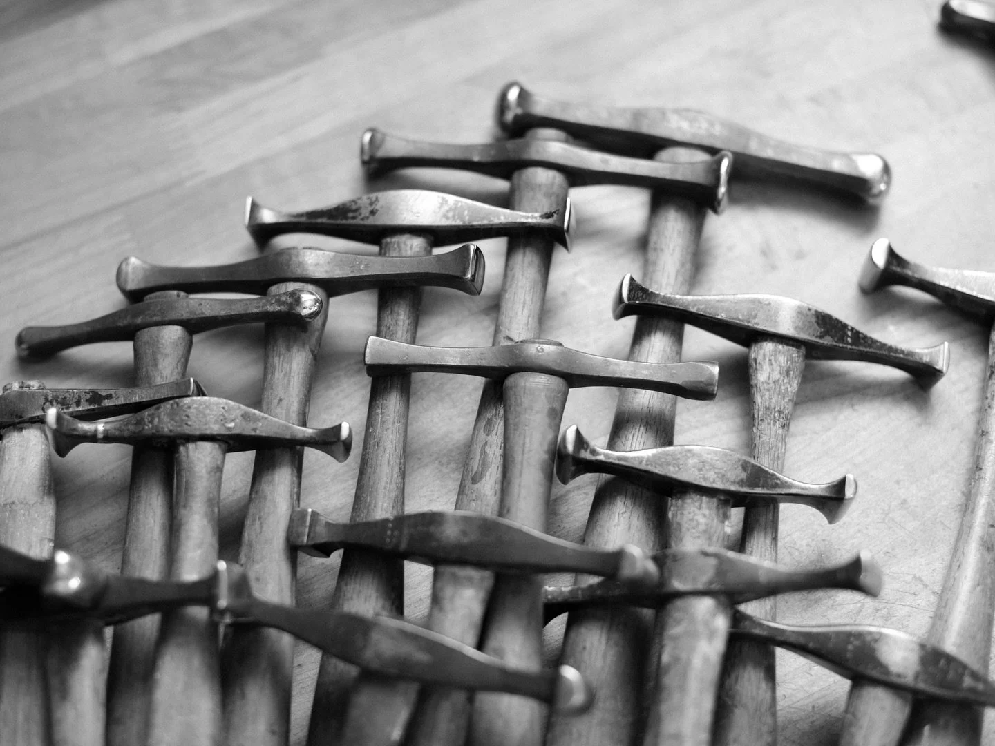✺ Tools of the trade ✺ 
Some of these hammers were handed down through at least four generations of craftsmen. They&rsquo;re still in use and cherished to this day.

&hellip;
#metalsmith #silversmith #hammersmith