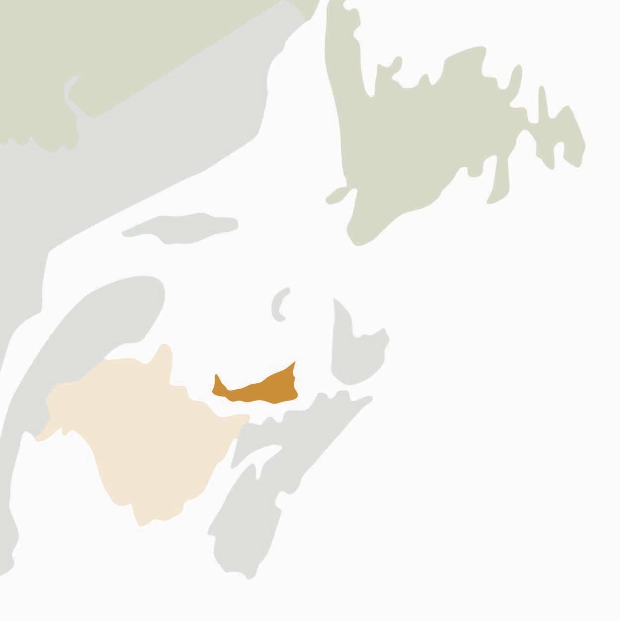 Partial map of Canada with highlighted colour on province of Prince Edward Island..
