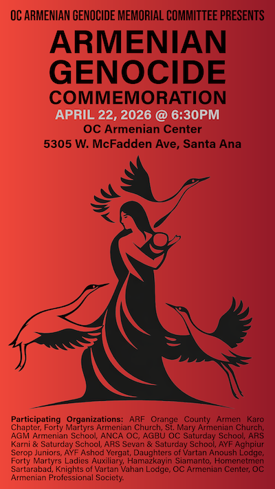 OC Armenian Genocide Commemoration 2026 flyer