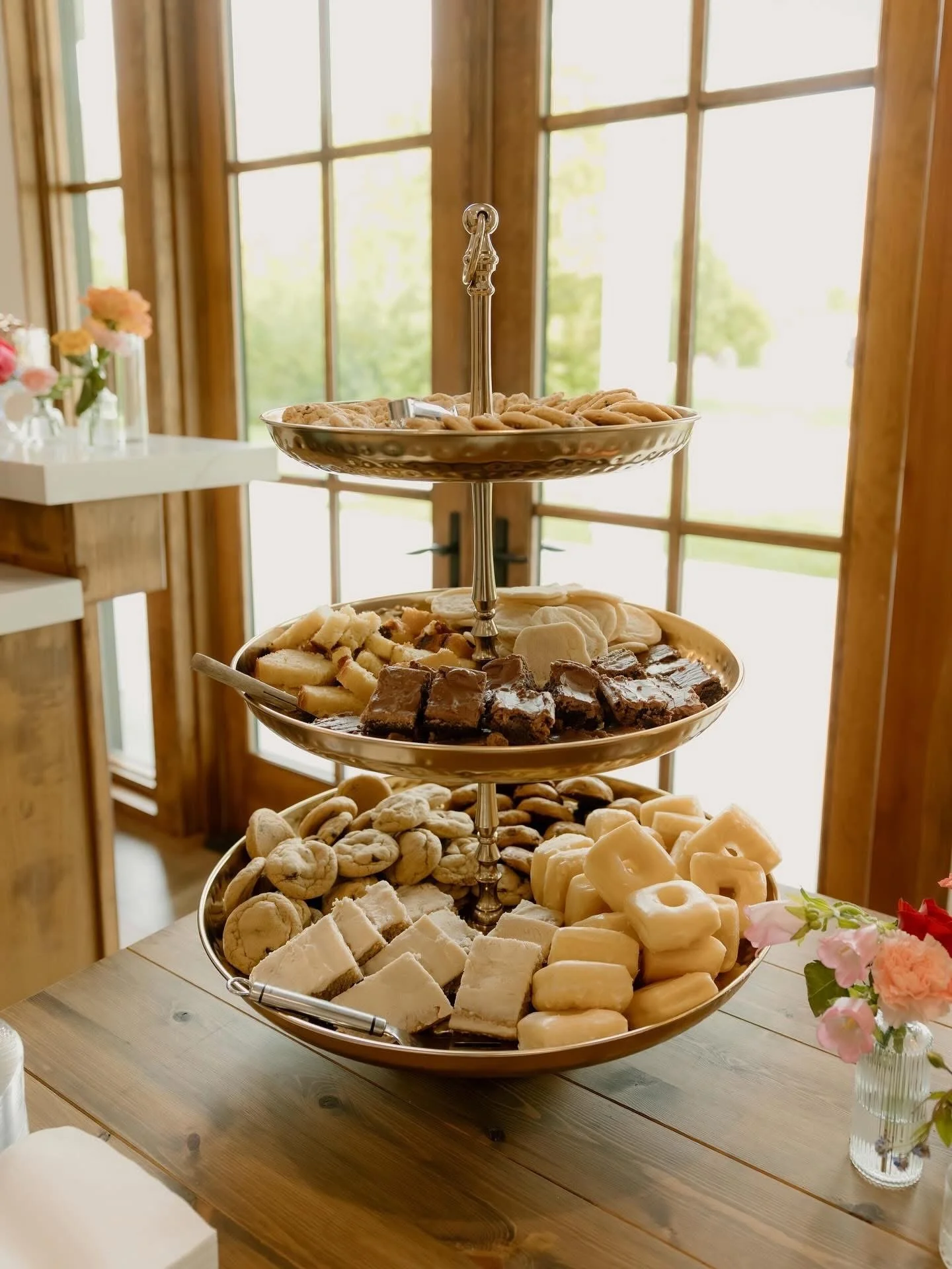 Gold Three Tier Extra Large Dessert Tray