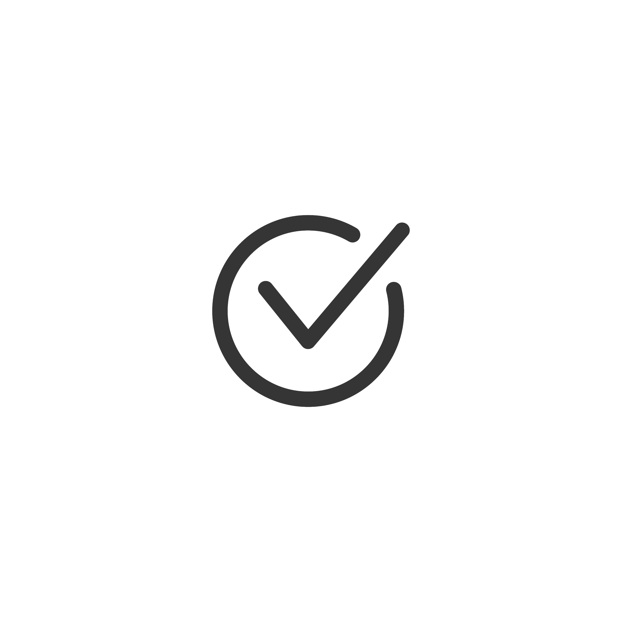 Checkmark icon in a circle indicating approval or completion.