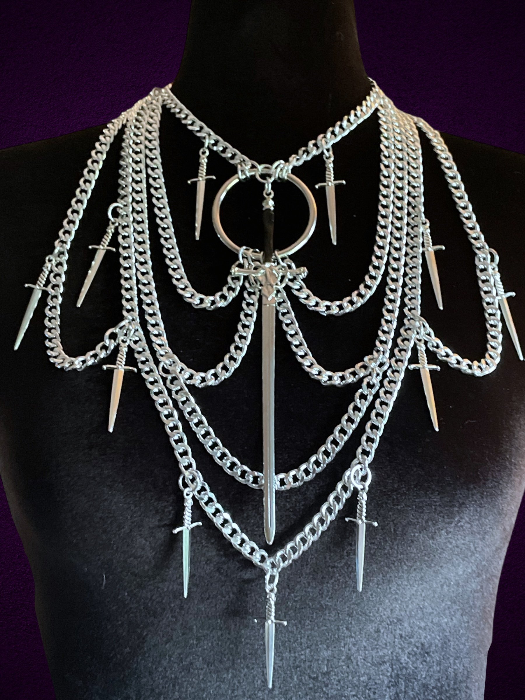 XL SWORD CHAIN LAYERED NECKLACE