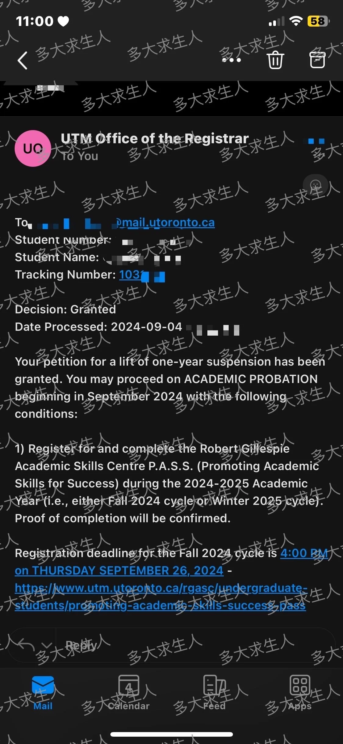 成功案例0：不可能的任务 GPA 0.00！申请一天获批！无缝返校上学