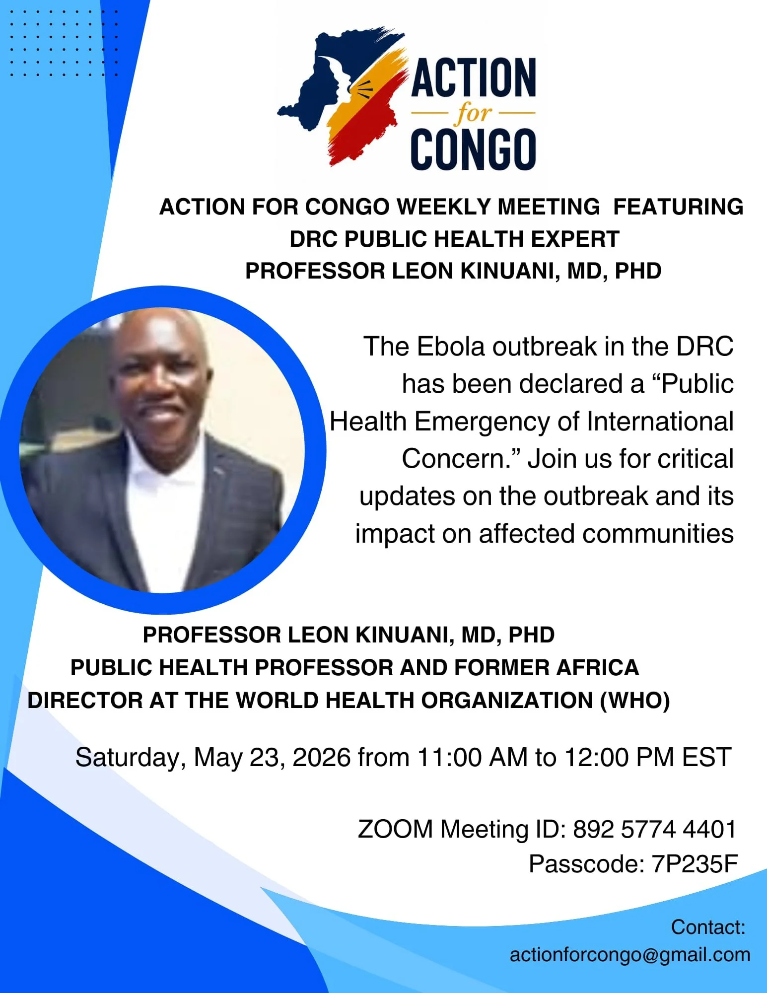 Action for Congo Weekly Meeting