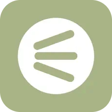 Bush Telegraph logo with three horizontal lines within a circle on a green background