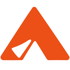 Orange tent with an opening at the bottom, set against a white background.