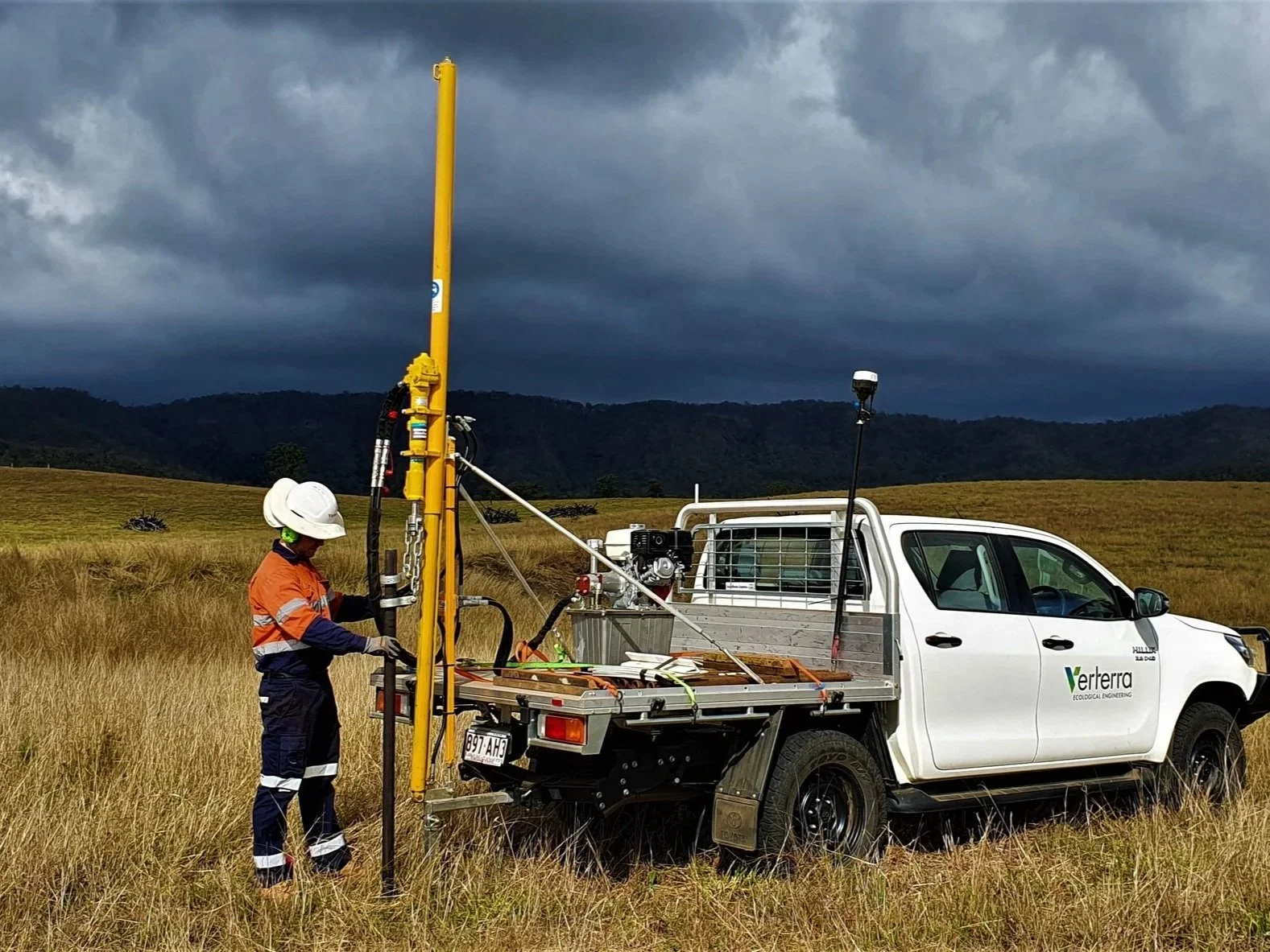 Verterra team member soil sampling