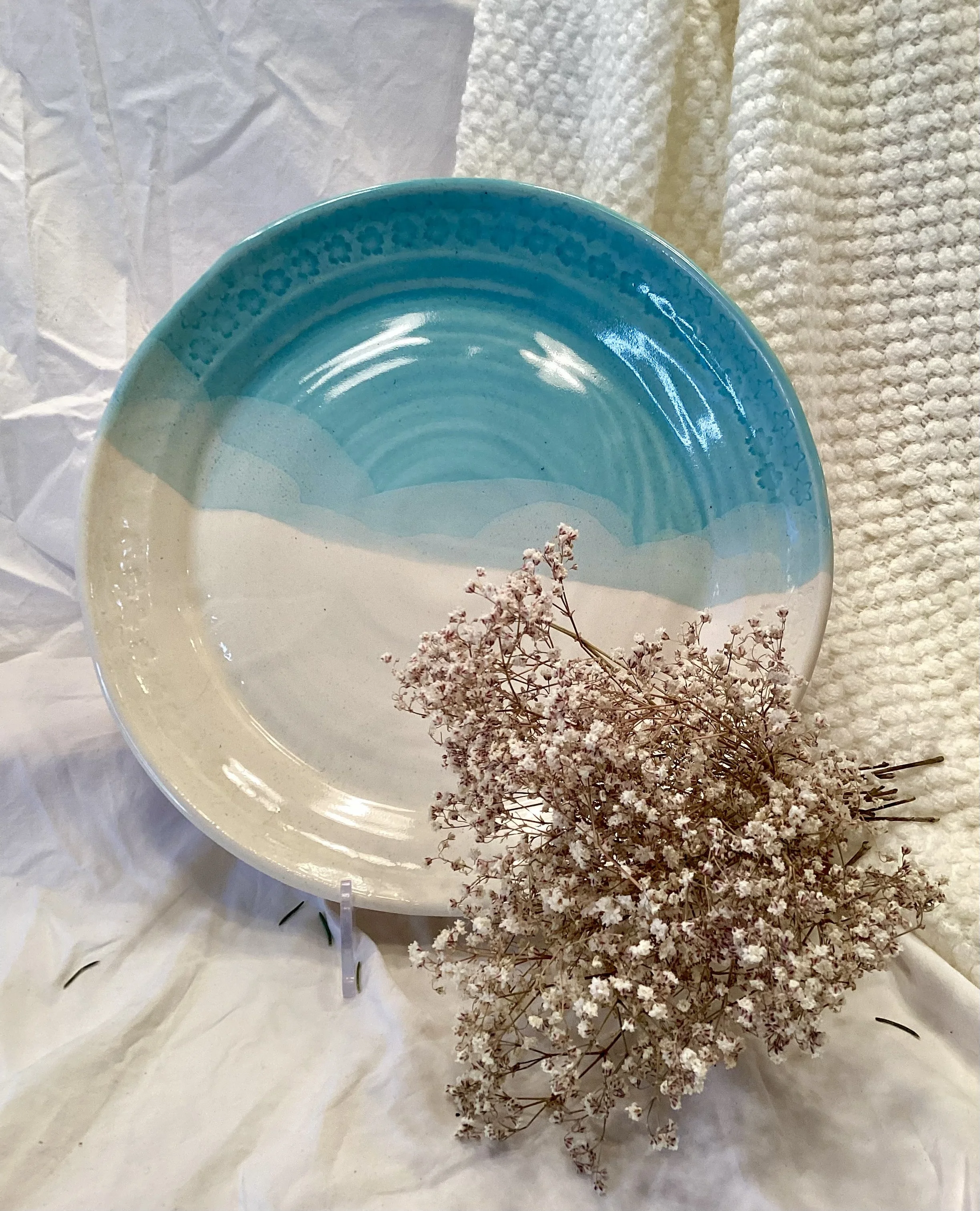 Drippy Turquoise Platter