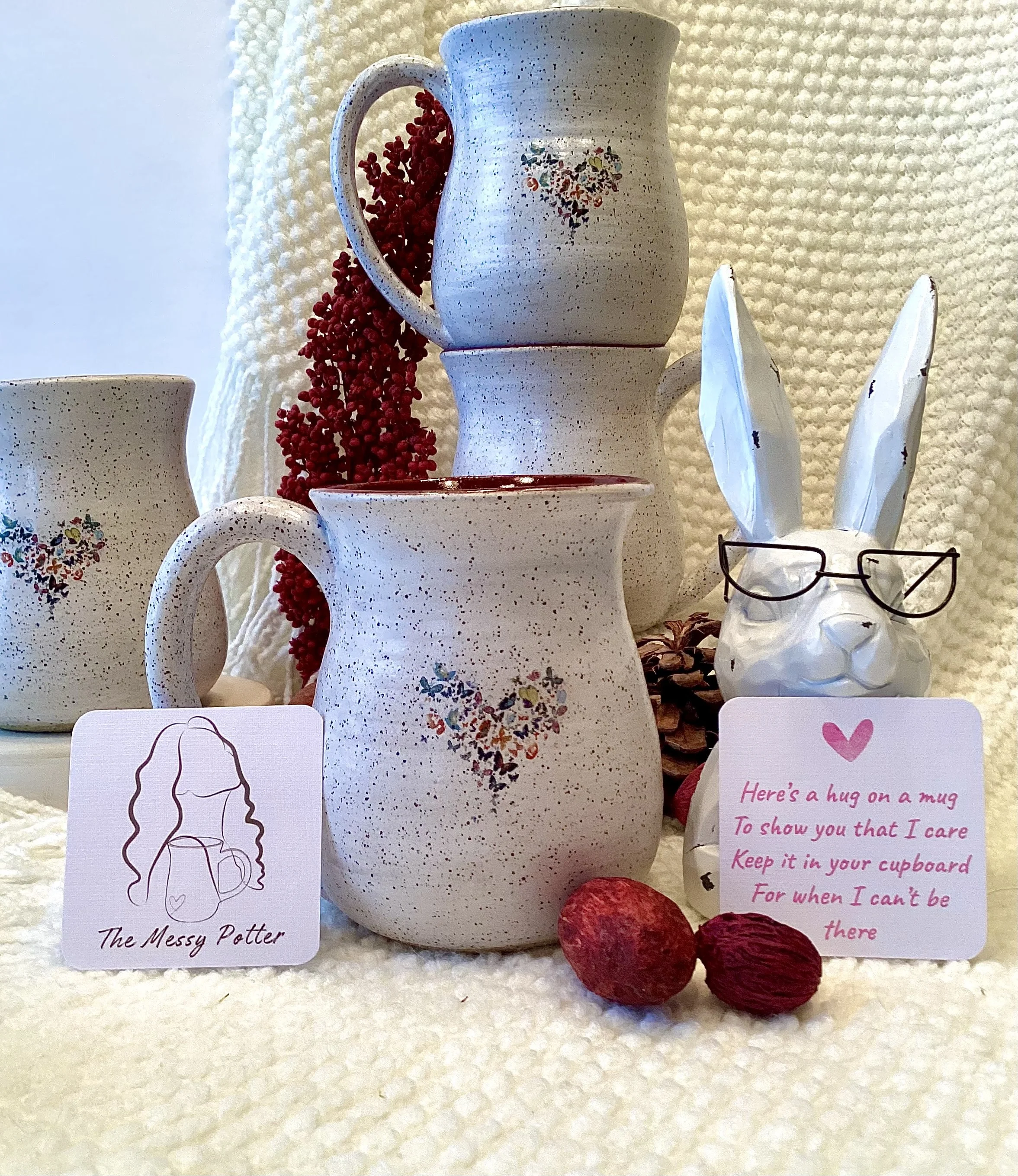 Hug On A Mug Butterfly Heart