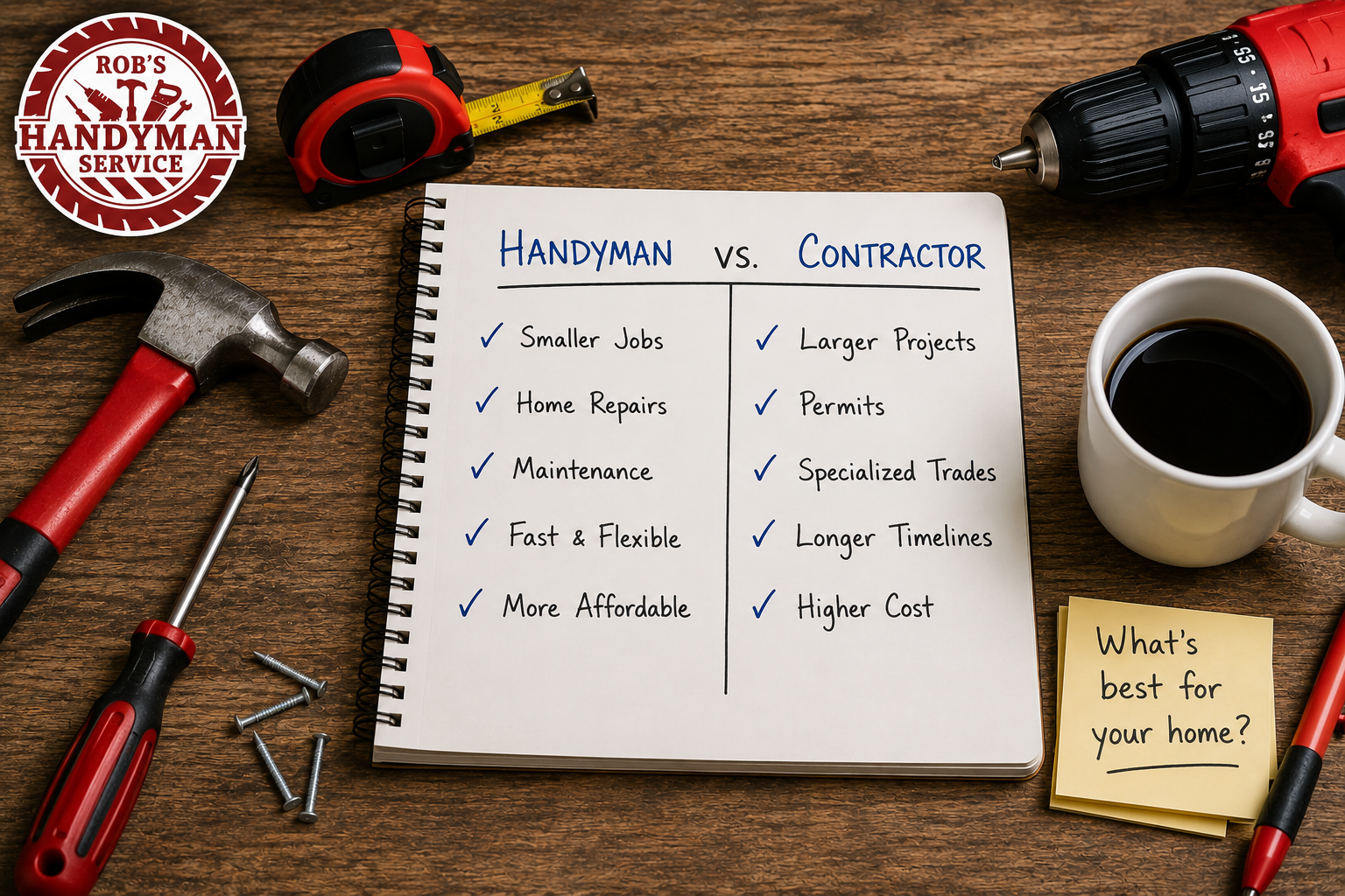 Should You Hire a Handyman or a Contractor? A South Bend Homeowner's Guide