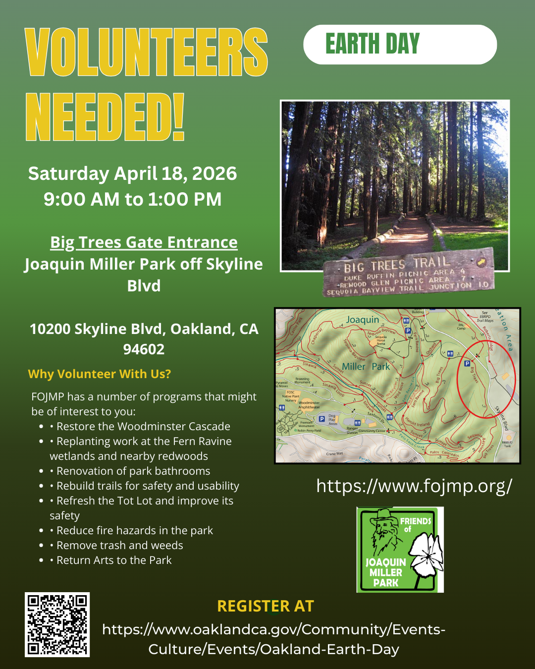 Friends of Joaquin Miller Park Earth Day