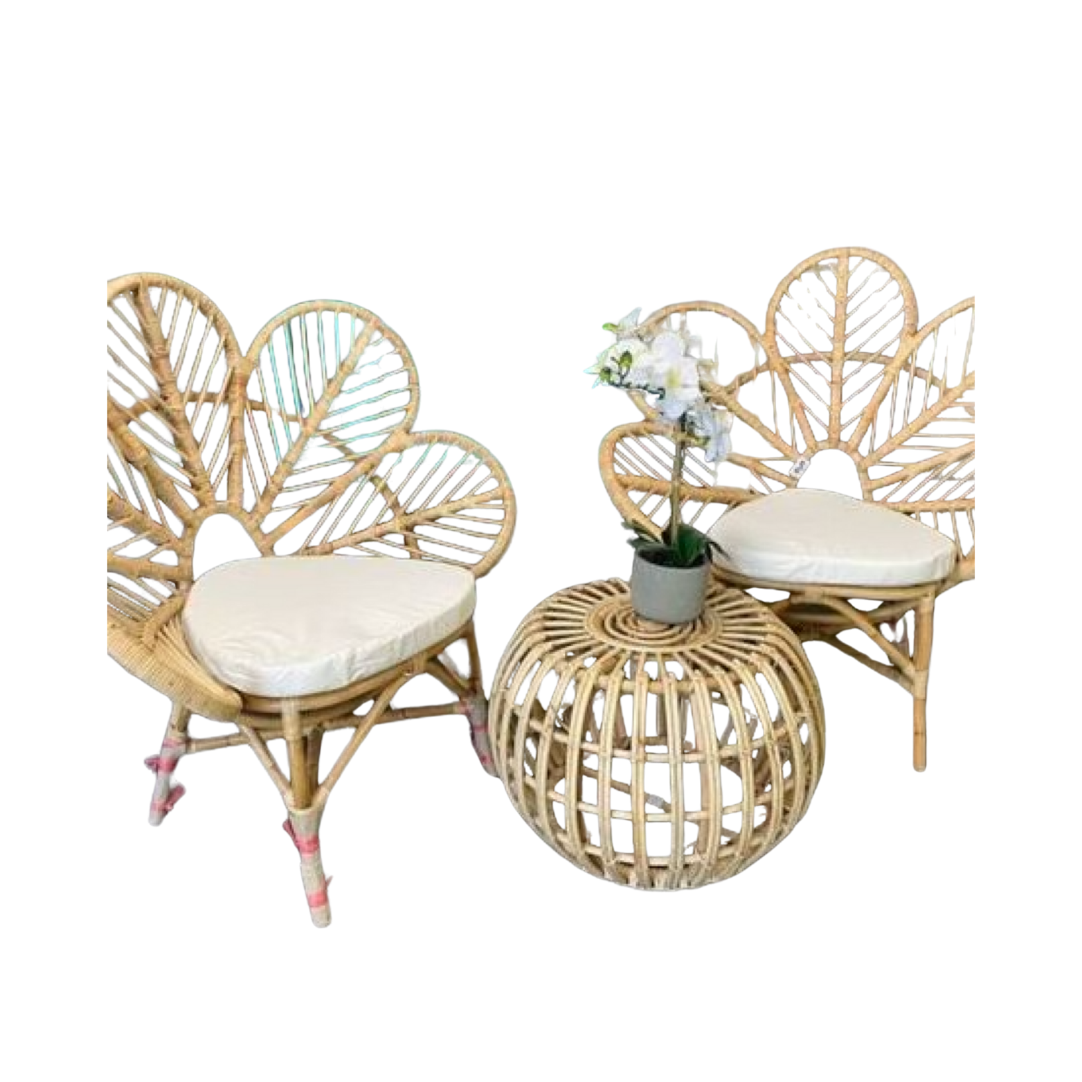 Boho Chair Set with Ottoman