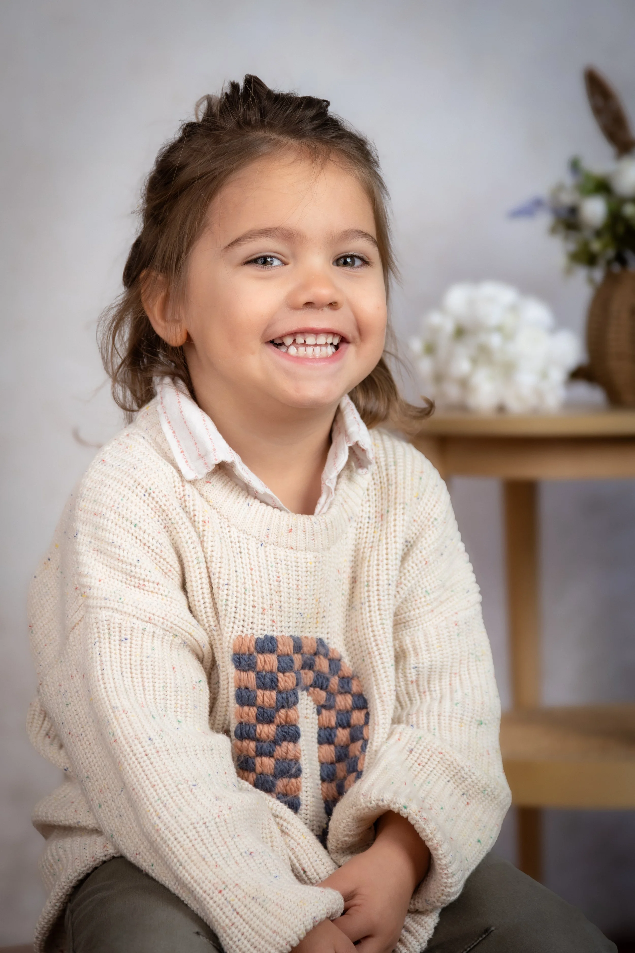 Student smiling during a contemporary school portrait session in Thousand Oaks