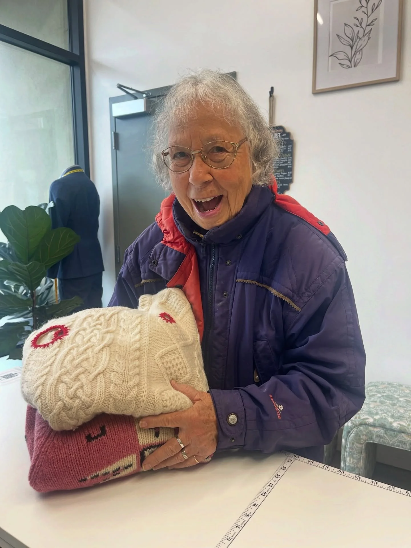 Have holes in your favorite sweaters or suits? We can help! From basic patching to expert reweaving, we can get you back wearing your favorite garments in no time. 🧥🧣

You can as happy as our customer picking up her renewed sweater!

#mothholes #sw