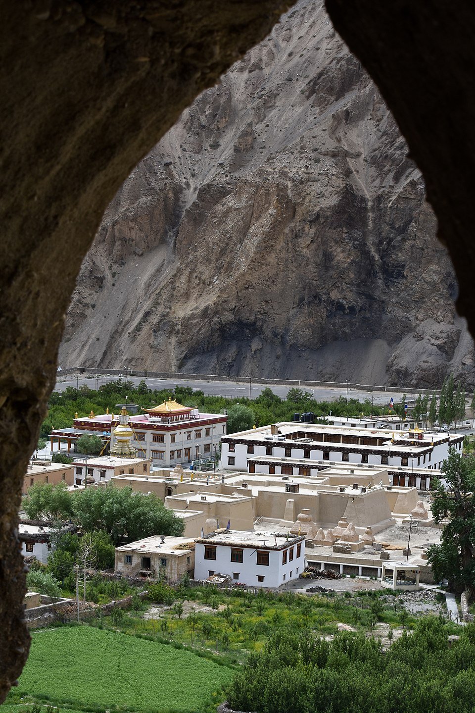 The Tabo Monastery viewed from monks' caves. Photo by Timothy A. Gonsalves.