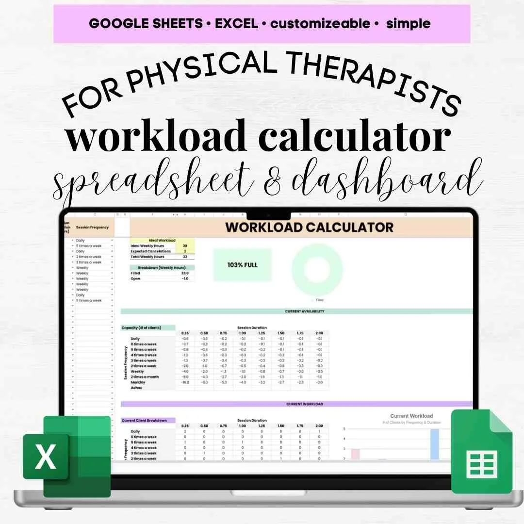 physical therapy workload calculator physical therapist workload physiotherapy caseload management pt caseload tracker