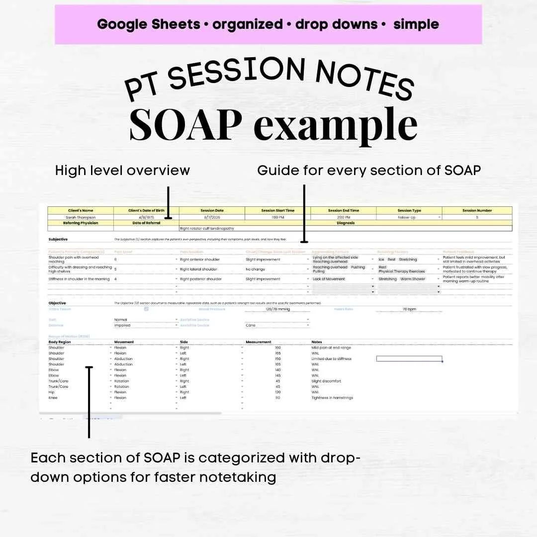 physical therapy soap note template pt soap note pt soap note template pt soap note example pt soap note assessment