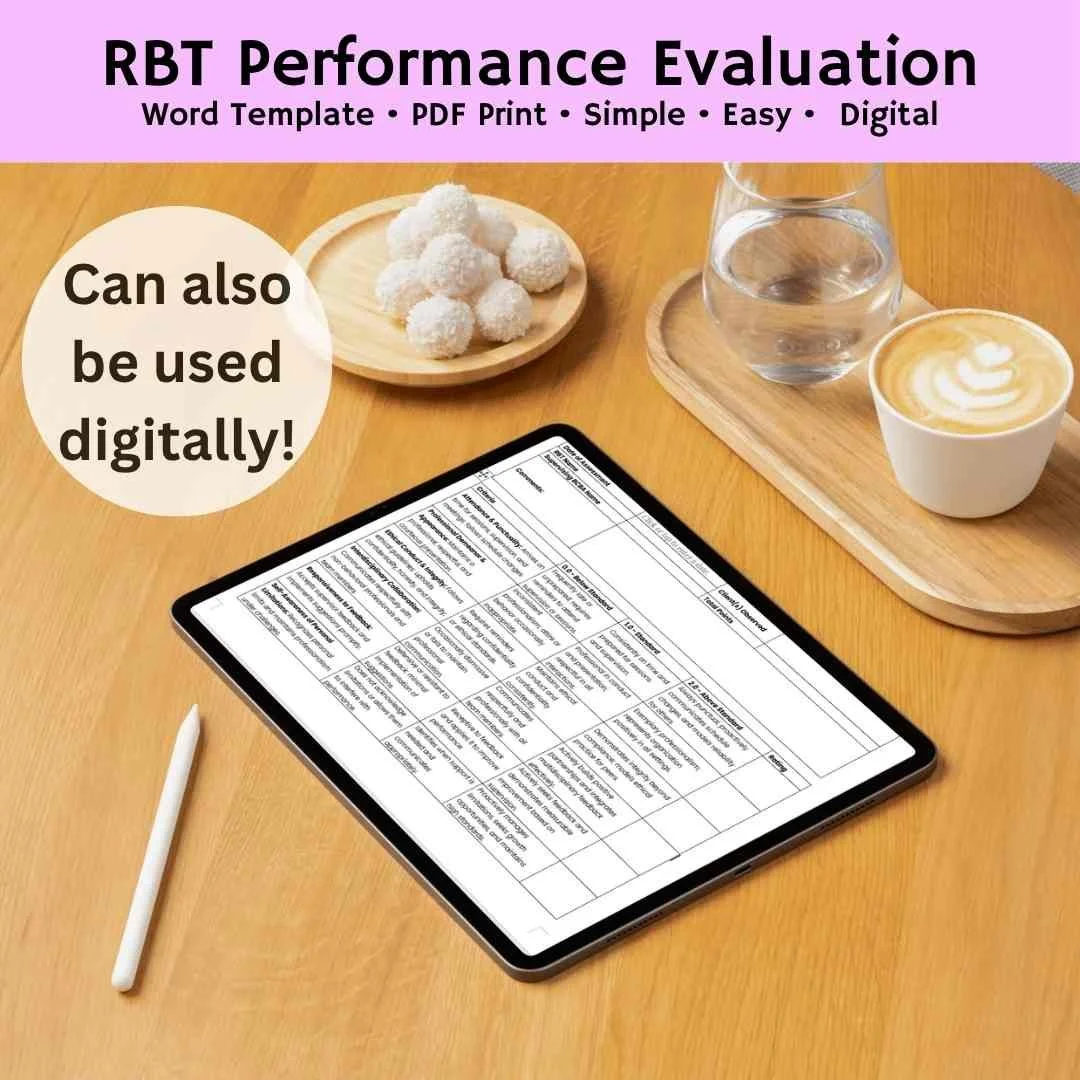 rbt feedback form template rbt performance evaluation template rbt performance checklist rbt supervision feedback form